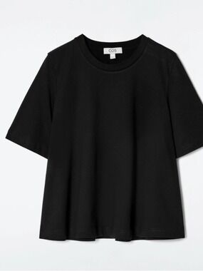 COS RELAXED TRAPEZE T-SHIRT BREATHABLE, FLOWY MINIMALIST WOMENS SZ XS